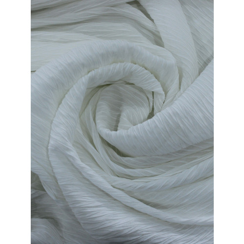 Tecido Crepe Plissado Escamas Branco