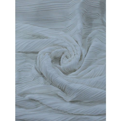 Tecido Crepe Plissado Branco