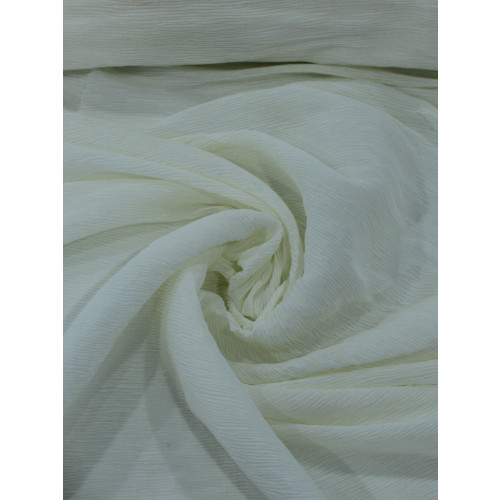 Tecido Crepe Micro Plissado Offwhite