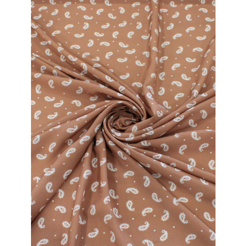 Tecido Viscose Premium Micro Cashmere Terracota e Bege Claro