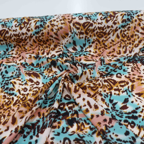 Tecido Viscose Animal Print Degradê Tons Pastéis