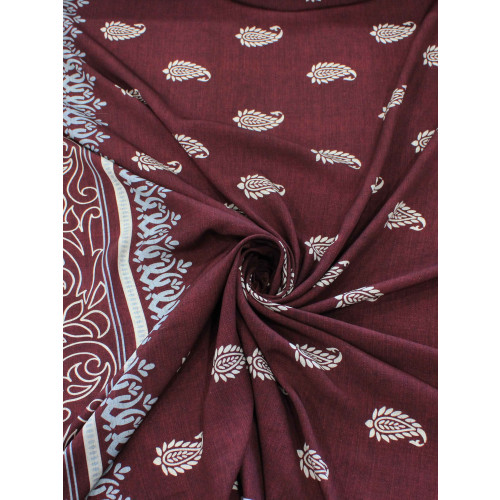 Tecido Viscose Premium Barrado Cashmere Vinho e Off-White