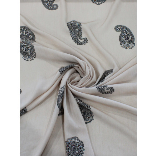 Tecido Viscose Premium Cashmere Bege e Preto