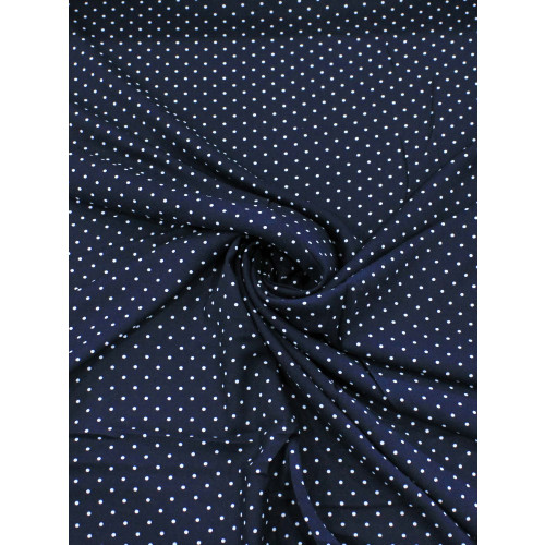 Tecido Viscose Micro Poá Azul Marinho e Branco