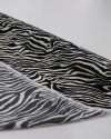 Tecido Crepe Chiffon Texturizado Italiano Animal Print Creme e Preto
