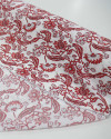 Tecido Viscose Italiano Flores Dviersas Vermelho e Branco