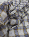 Tecido Tactel Italiano Quadriculado Duplo Amarelo Azul e Offwhite