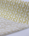 Tecido Cambraia de Linho Micro Ramos em Listra Amarelo e Branco