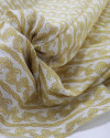 Tecido Cambraia de Linho Micro Ramos em Listra Amarelo e Branco