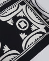 Tecido Crepe Silk Italiano Estampa Lenço Offwhite e Preto