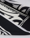 Tecido Crepe Silk Italiano Estampa Lenço Offwhite e Preto