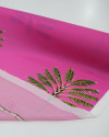 Tecido Crepe GGT Italiano Palmeiras Verde e Rosa