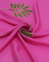 Tecido Crepe GGT Italiano Palmeiras Verde e Rosa