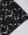 Tecido Crepe Koshibo Italiano Rosas Negras e Offwhite