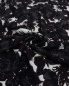 Tecido Crepe Koshibo Italiano Rosas Negras e Offwhite