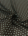 Tecido Crepe Chiffon Italiano Micro Geométricos Sobreposto Branco e Verde