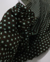 Tecido Crepe Chiffon Italiano Micro Geométricos Sobreposto Branco e Verde