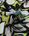 Tecido Crepe Chiffon Italiano Campo Floral Abstrato Colorido
