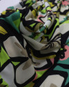 Tecido Crepe Chiffon Italiano Campo Floral Abstrato Colorido