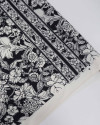 Tecido Tricoline Italiano Barrado Macro Floral Offwhite e Preto