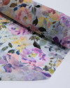 Tecido Crepe Chiffon Italiano Campo de Rosas Abstratas Colorido