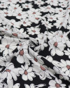 Tecido Viscose Desenho Floral Offwhite e Preto