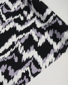 Tecido Viscose Estampa Abstrata Ondulado Branco, Cinza e Preto (1.3m)