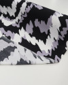 Tecido Viscose Estampa Abstrata Ondulado Branco, Cinza e Preto