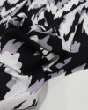 Tecido Viscose Estampa Abstrata Ondulado Branco, Cinza e Preto