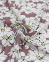 Tecido Viscose Desenho Floral Offwhite e Rosa Envelhecido