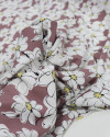 Tecido Viscose Desenho Floral Offwhite e Rosa Envelhecido