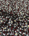Tecido Viscose Margaridas Amarelo, Branco e Preto