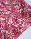 Tecido Viscose Macro Folhagem e Costela de Adão Pink, Amarelo e Branco