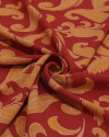 Tecido Crepe Koshibo Ramos em Casmere Amarelo, Bege e Vermelho