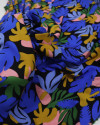 Tecido Viscose Texturizada Suculentas Tons de Azul, Verde e Preto
