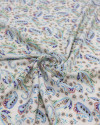 Tecido Viscose Italiano Estampa Paisley Tons de Azul Verde e Offwhite