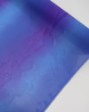 Tecido Crepe Chiffon Texturizado Degradê Azul e Roxo e Folhagens