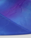 Tecido Crepe Chiffon Texturizado Degradê Azul e Roxo e Folhagens