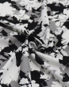 Tecido Viscose Texturizada Macro Flores Branco, Cinza e Preto