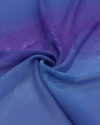 Tecido Crepe Chiffon Texturizado Degradê Azul e Roxo e Folhagens