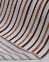 Tecido Viscose Texturizada Listras Tons de Marrom e Branco