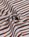 Tecido Viscose Texturizada Listras Tons de Marrom e Branco