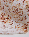 Tecido Viscose Texturizada Flores Contornadas Tons de Cobre e Offwhite