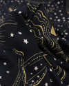 Tecido Viscose Premium Zodíaco Bege, Douradao e Preto
