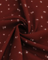Tecido Viscose Premium Micro Ramos Florais Branco e Marsala
