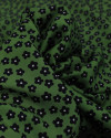 Tecido Viscose Premium Tapete Floral Branco, Preto e Verde