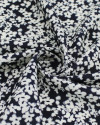 Tecido Viscose Premium Campo Floral Abstrato Creme e Preto
