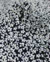 Tecido Viscose Premium Campo Floral Abstrato Creme e Preto