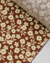 Tecido Viscose Premium Ramos Florais Creme e Marrom