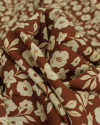 Tecido Viscose Premium Ramos Florais Creme e Marrom